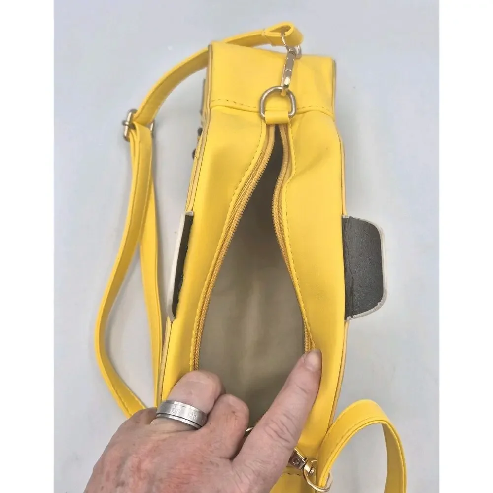 NYC Yellow Taxi Cab Shaped Crossbody Purse 12x6x4